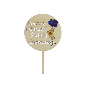 topper chrzest i roczek chłopiec miś balony - zdjęcie 2